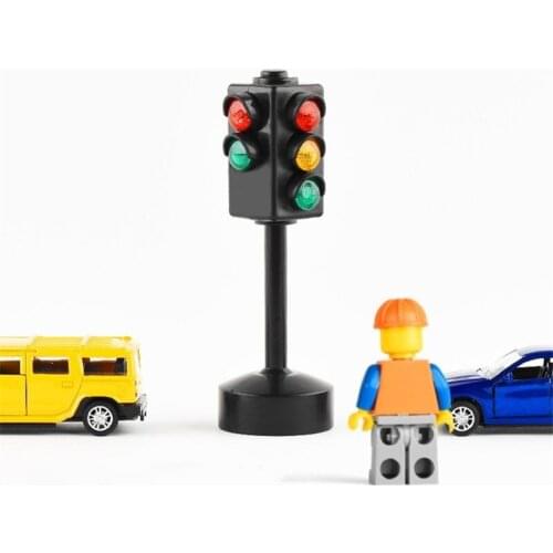 Mini Traffic Signs Road Light Block with Sound LED Children Safety Kids Education Toys Perfect Gifts for Birthdays Holidays Toys