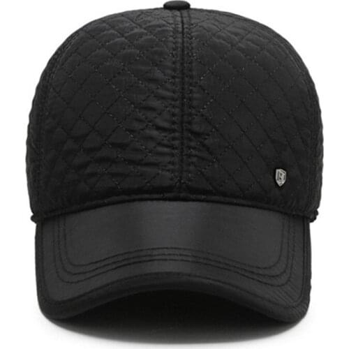 New Winter Mens Earmuffs Hats Snapback Cap Plus Velvet Warm Baseball Caps Adjustable Size Male Bone Sports Cap Dads Winter Hat