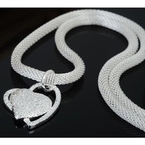 Men Womens Fashion Crude Pipe Heart Pendant Necklace Creative Personality Hip Hop Chain Wide Necklace Punk Cool Jewelry