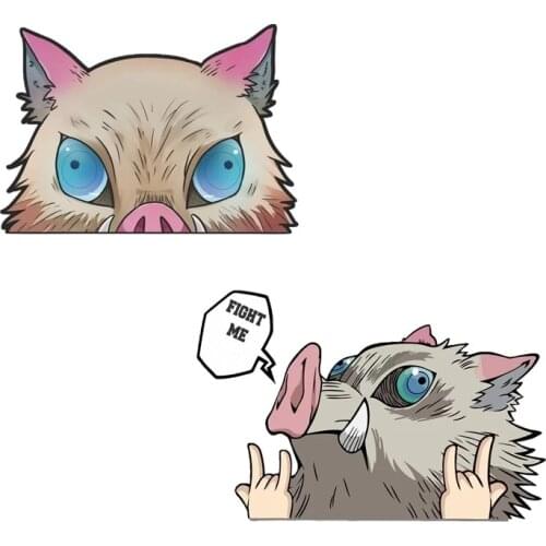 Ghost Slayer Series Pig Leaps Forward Funny Personality Waterproof Car Stickers Car Window Body Decorative Stickers Accessories