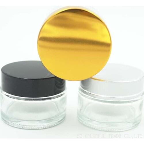 5Pcs 30g/ml Empty Glass Cosmetic Jar Pots Makeup Tool Face Skin Cream Container Free Shipping Refillable bottles