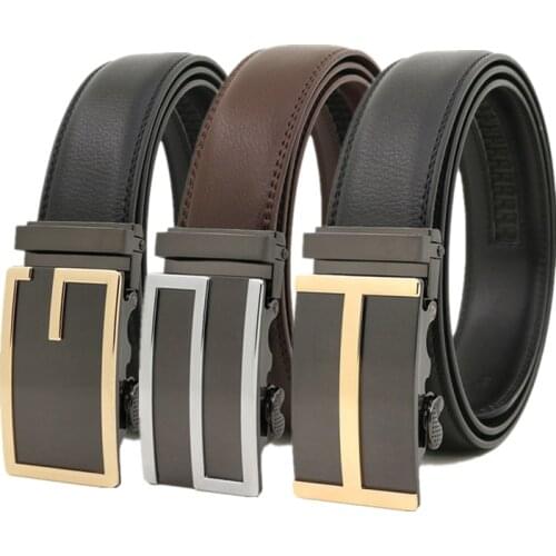 New Design Male Belt Automatic Buckle Belt PU Leather Belts For Men Ratchet Fashion wholesale free shipping