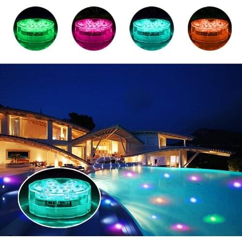 LED Lights with Remote Waterproof Underwater Led Lights Pad for Aquarium Battery Litht For Pool Base Vase Garden Decoration