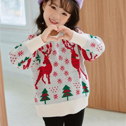 Children Sweater High Quality New Christmas Deer Baby Clothes Boys Girls Long Sleeve Kintted Sweatshirts Pullover Tops 3-9Years
