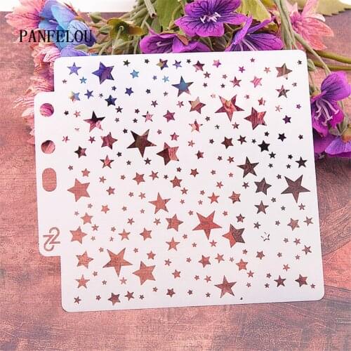 The night sky stars scrapbook stencils spray plastic mold shield DIY cake hollow Embellishment printing lace ruler valentine