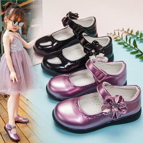 Spring Autumn Princess Girls Shoes teenager Kids School Leather Shoes For Student Black Dress Shoes For Girls 4 5 6 7 8 9 10-16T