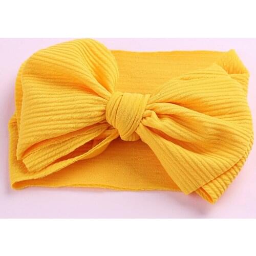 Big Bows Knitted Striped Girls Head Wraps Top Knot Baby Headbands, Adjustable stretchy Turban headband Hair Accessories For Girl