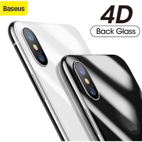 Baseus Back Glass Film For iPhone X 4D Back Screen Protector Tempered Glass For iPhone X Back Screen Cover Toughened Glass Film