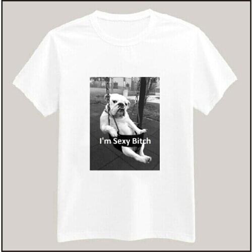 Women Tshirt SEXY BITCH Dog Print Casual Cotton Funny Shirt White Top Tee Hipster Plus Size Camiseta HH305-302