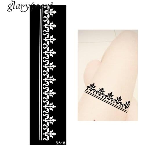 1 Piece Indian Henna Tattoo Stencil Strip Decorative Pattern Design Women Health Arm Leg Body Art Paint Tattoo Stencil Fake S618