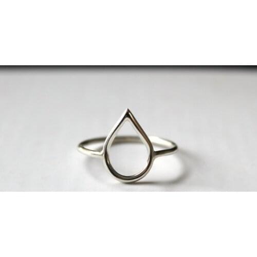 10PCS- Simple Tiny Water Drop Waterdrop Ring Open Teardrop Tear Drop Ring Cute Outline Raindrop Rain Drop Rings for Women
