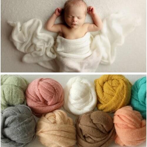 150 *160 Newborn Photography Blanket Mohair Knit Super Comfortable Soft Wraps Background Stand Baby Photo Shoot Basket Filler
