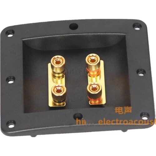 2 pcs HiFi audio accessories with 4 speaker terminals, straight piece and 500 terminal ABS