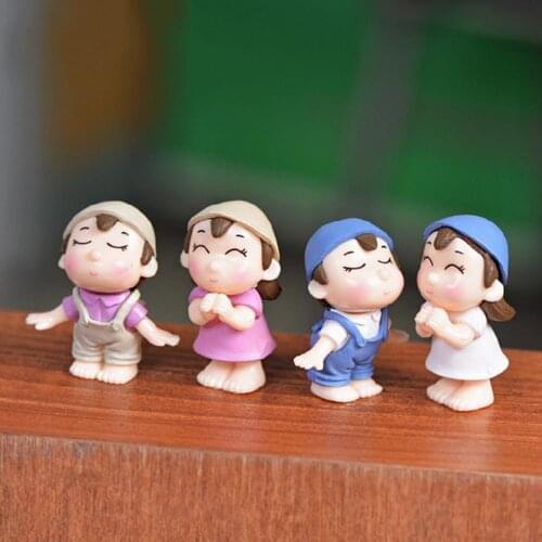 2Pcs Cute Lovers Boy Girl Miniature Landscape Garden Bonsai Dollhouse Decoration