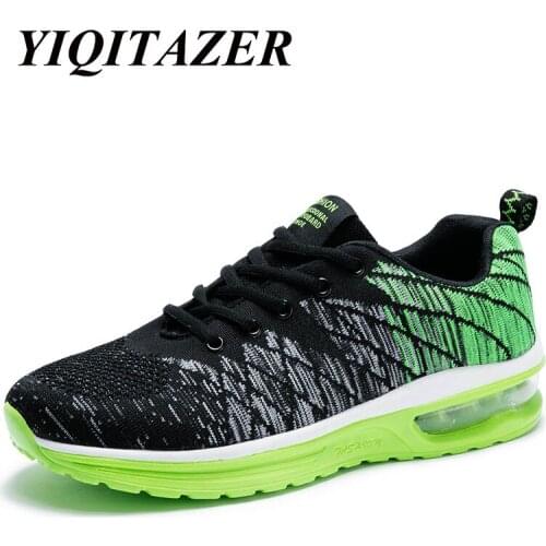 2018 YIQITAZER New Arrival Fashion Casual Cool Mesh Men Shoes, Breathable Mesh Massage Summer Cool Shoes Man Gray Green Red