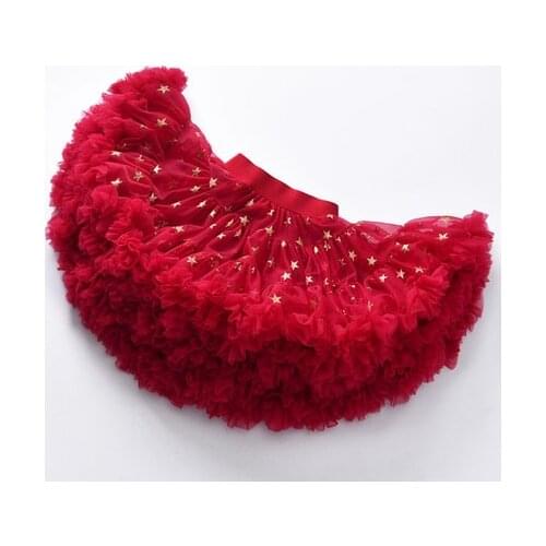 2020 Girls Wine Red Tutu Skirt Fluffy Baby Girl Princess dancing Skirts Mini Saia tutu menina vestido bebe faldas de nina
