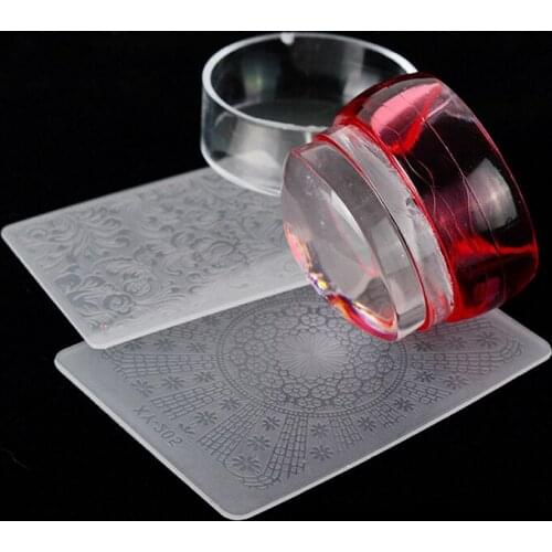 3pcs Clear Silicone Nail Stamper Scraper Set Jelly Nail Art Stamp Polish Print Transfer Stamping Plate Template Tools nail seal