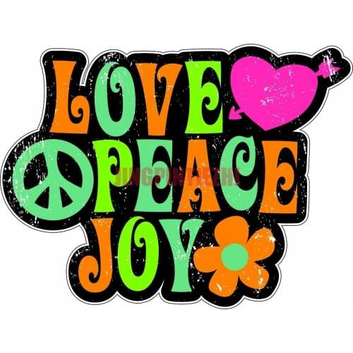 Car Stickers Love Peace Joy 1960s Woodstock Bumper Sticker Vinyl Decal Racing Helmet Motorcycle Vinyl Stickers