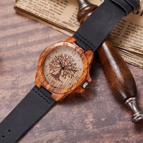 Imitation Wood Watch Men Women Quartz Imitate Wooden Watch Ostrich Deer Man Wristwatch Soft Leather Band Male Wrist Clock