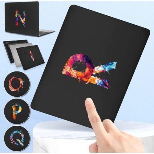 Paint Letter Case for Apple Macbook Air 13" A2337 M1/Air 13" A1369 A1466/Macbook 12" A1534 - Anti-fall Matte Black Laptop Case