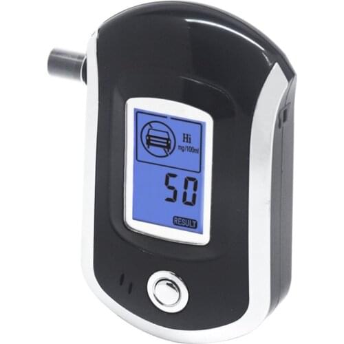 AT-6000 Breathalyzer Alcohol Detector Digital LCD Screen Battery Power Hand-Hold Professional BAC Tracker with 5 Mouthpieces