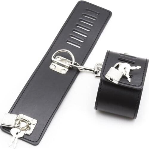 Erotic Hand And Handcuffs Adult Supplies Toy Hand And Foot Buckle Flirting Bondage With Lock Leather