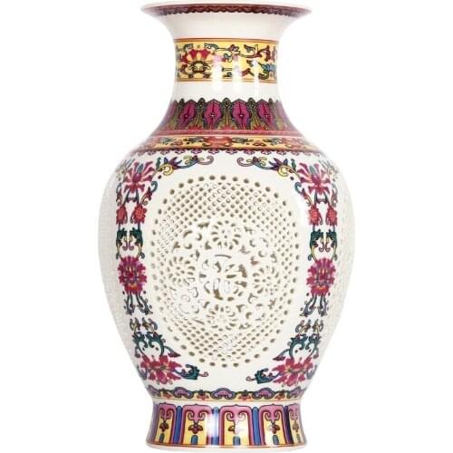 Antike Chinesische Stil Palast Der Alte Weisen Hohl Ceramic Vase Dekoration Blume Vasen Wedding Garden Decoration Home Maison
