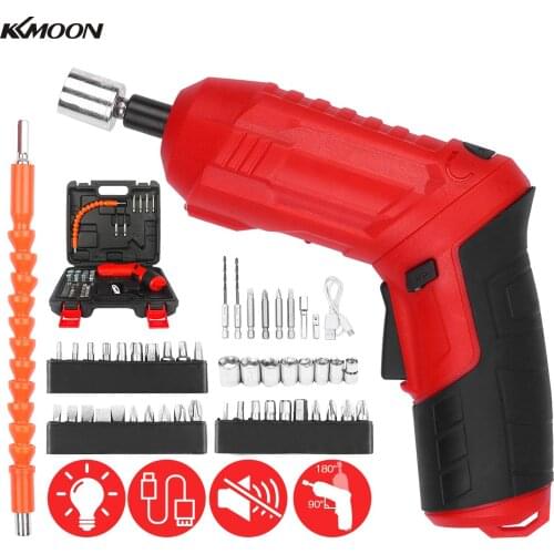 KKMOON 47Pcs 3.5Nm Cordless Electric Screwdriver Set 3.6V 1800mAh USB Rechargeable Screw Driver Ratchet Wrench