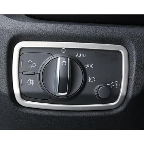 Stainless Steel Headlight Switch Buttons Frame Decoration Cover Trim For Audi A3 8V 2013-2018 Car Interior Accessories