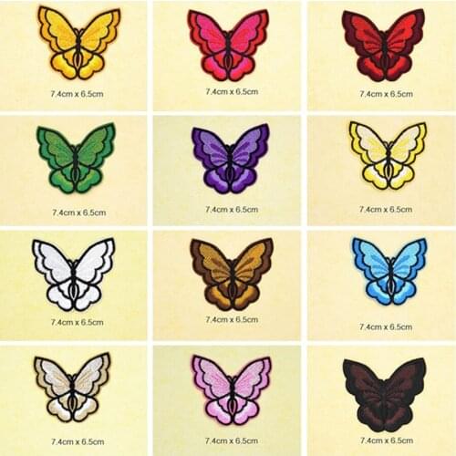 Beautiful Butterfly Patches Cap Shoe Iron On Embroidered Appliques DIY Apparel Accessories Patch For Clothing Fabric Badges BU69