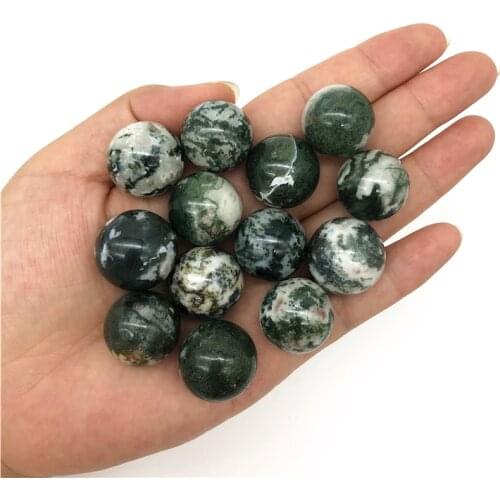 Beautiful 1/2pcs Natural Aquatic Agate Ball Quartz Sphere Healing Minerals Meditation Healing Reiki Stone Natural Quartz Crystal