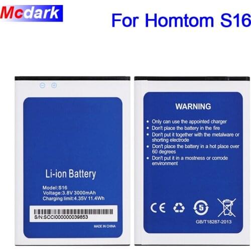 Mcdark 3000mAh For Homtom S16 Battery Batterie Bateria Accumulator AKKU ACCU PIL For Homtom S16 MTK6580 Mobile Phone