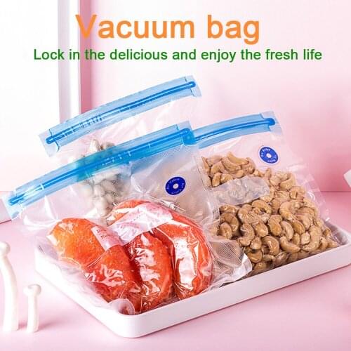 17/20PcsReusable Food Vacuum Sealed Bag Handheld Food Sealing Packaging Machine With Hand Pump Eco Friendly Food Bag Packaging