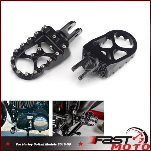 Motorcycles Stainless Steel Tapered Cleats Wide Fat Foot Peg Footboard MX Style Pedals For Harley Breakout Softail ELW FLFB FXST