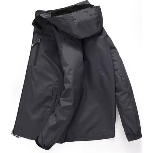 Mens Casual Jacket Windproof Waterproof Hooded Breathable Coat Spring Autumn Outwear Windbreaker Tourism Jackets Raincoat 7XL