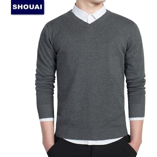 2021 Mens Pullovers Sweaters Basic Style V neck Sweater Cotton Knitted Jumpers Solid Male Knitwear Navy Red Black Plus Size 4XL