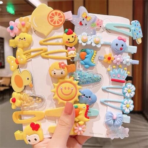 Hair Accessories Set Cute Colorful Patterns Baby Hair Clips Set Combination Barrettes For Kids Girls Toddler LXH