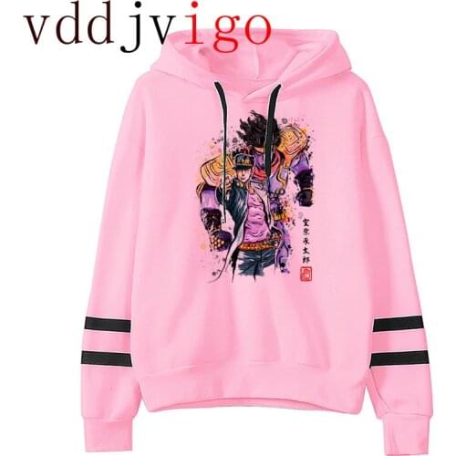 Harajuku Jojo Bizarre Adventure Funny Cartoon Casual Unisex Hoodie Men Cool Japanese Anime Vintage Sweatshirt Graphic Hoody Male