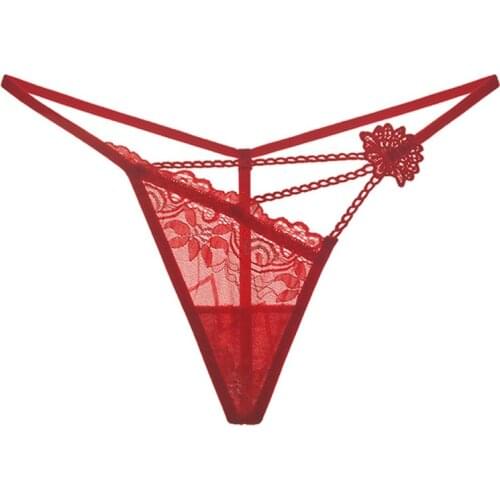 Sexy Low Waist G-String Women Fashion New Temptation Lace Panties Embroidery Floral Hollow Thong Panty