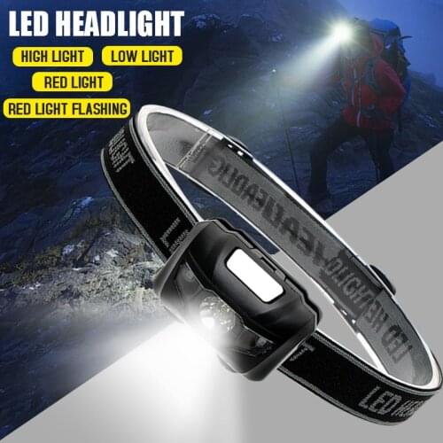Super Bright Headlight Bicycle Bike Sporting Goods Red Light Portable Head Torch Lamp Fishing Running 4modes Hiking Camping
