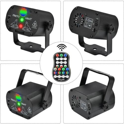 Led Disco Light Stage Lights Voice Control Music Laser Projector Lights 60 Modes RGB Effect Lamp For Party Show with Controller