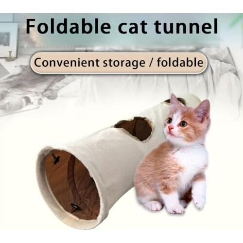 Cat Toys Tube Oxford Cloth Tunnel Cat Tent Drill Hole Toy Cat Pet Toys Peek Hole Toy for Cat Puppy Kitten Indoor Collapsible