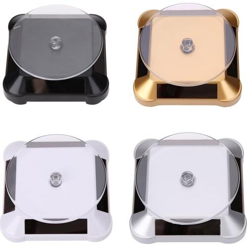 Solar 360 Turntable Watch Stand Rotating Ring Display Stand ABS Watch Necklace Jewelry Holder Rack for Trinket Decoration Hot