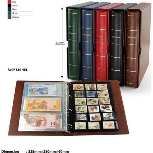1 Piece High Quality Professional Banknote Album Coins Collect Stamps Loose-leaf Book Laded 4 holes 5 colors