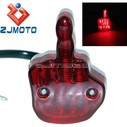 Motorcycle F*** YOU Middle Finger LED Tail Light For Harley Chopper Yamaha Honda Triumph Rear Light