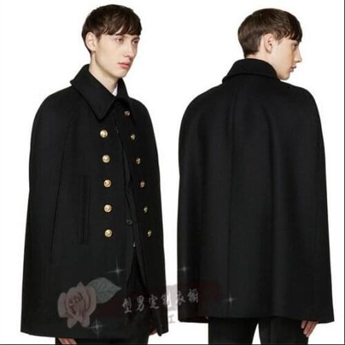 S-5XL!!The new autumn/winter city boy coat loose cloak cape overcoat woolen cloth long cloth in the thick coat