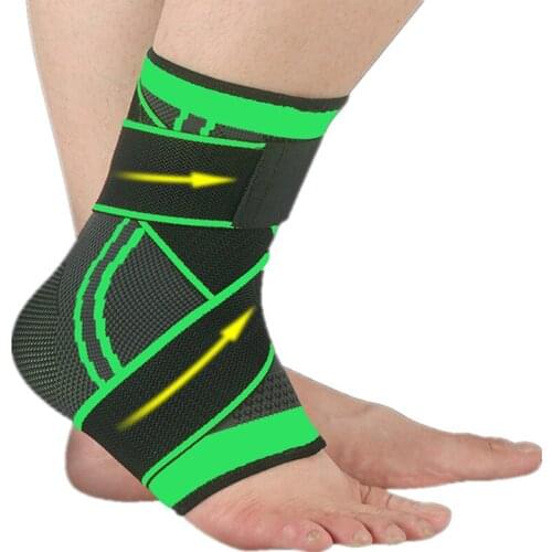 1PC Foot Strap Sleeves Elastic Belt 3D Pressurized Bandage Ankle Support Wrist Sports Gym Badminton Ankle Brace Protector