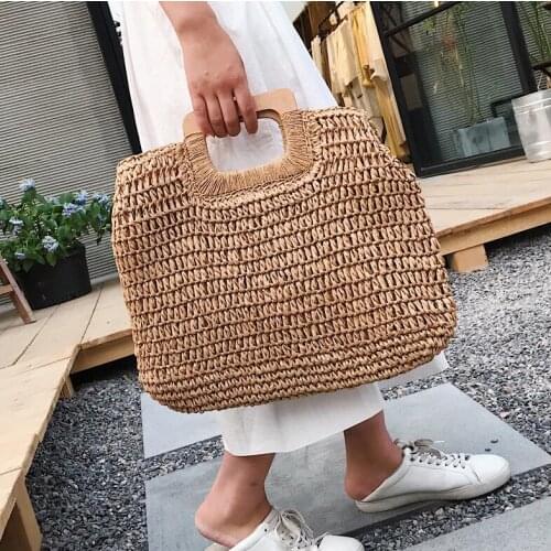 AIMIYOUNG Straw Women Handbags Ladies Fashion Tote Bags Large Shoulder Bags Designer Handbags Bolsa Feminina Bolsos Mujer