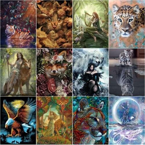 5D Diy Diamond Painting Animal Nature Diamond Embroidery Portrait Diamond Mosaic Full Round &square Drill Home Decor Handcraft