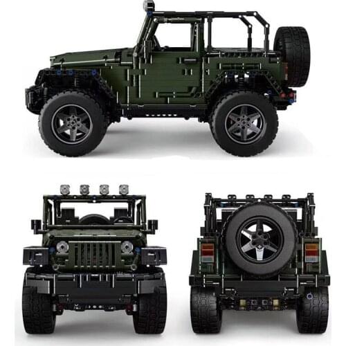 Mould king Battery Remote Control Jeep Car Building Block Set Toy Boys Girls Features Model Off-road Vehicle Toy 13124